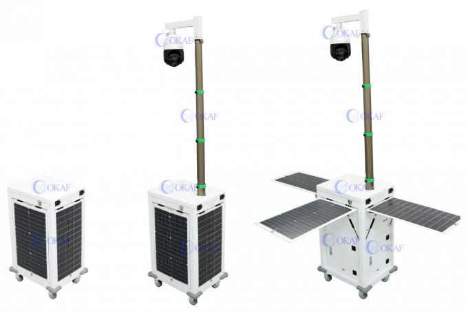 4G-KI-Kamera Solarbetrieb Mobile Sicherheitsschrank für die Überwachung der Baustelle 0