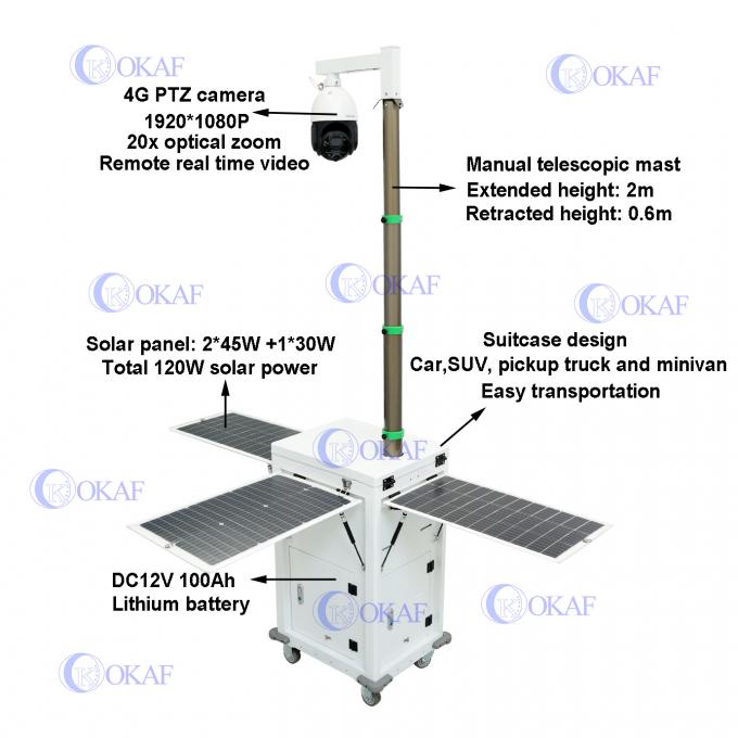 4G-KI-Kamera Solarbetrieb Mobile Sicherheitsschrank für die Überwachung der Baustelle 1
