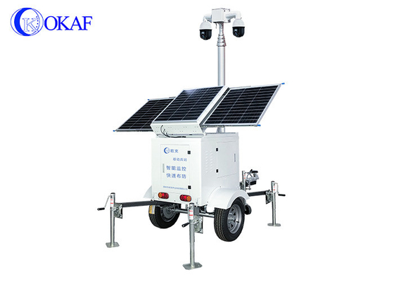 Mobiler Solar-CCTV-Überwachungstrailer mit Sicherheitskamera-Turm