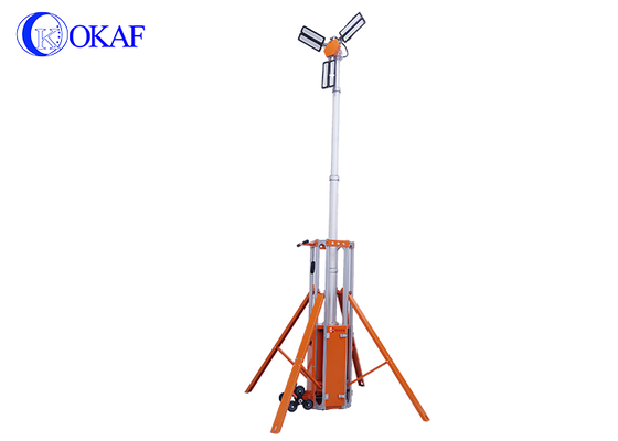All-in-One tragbarer Notlichtmast, batteriebetriebener Teleskop-Lichtmast für die Brandrettung im Bauwesen