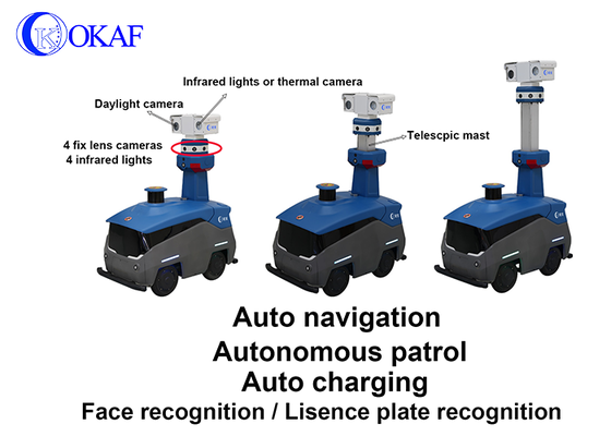 Sicherheitspatrouille Automatisches Aufladen Intelligenter Roboter für große Fläche Fabrik Schulleiter